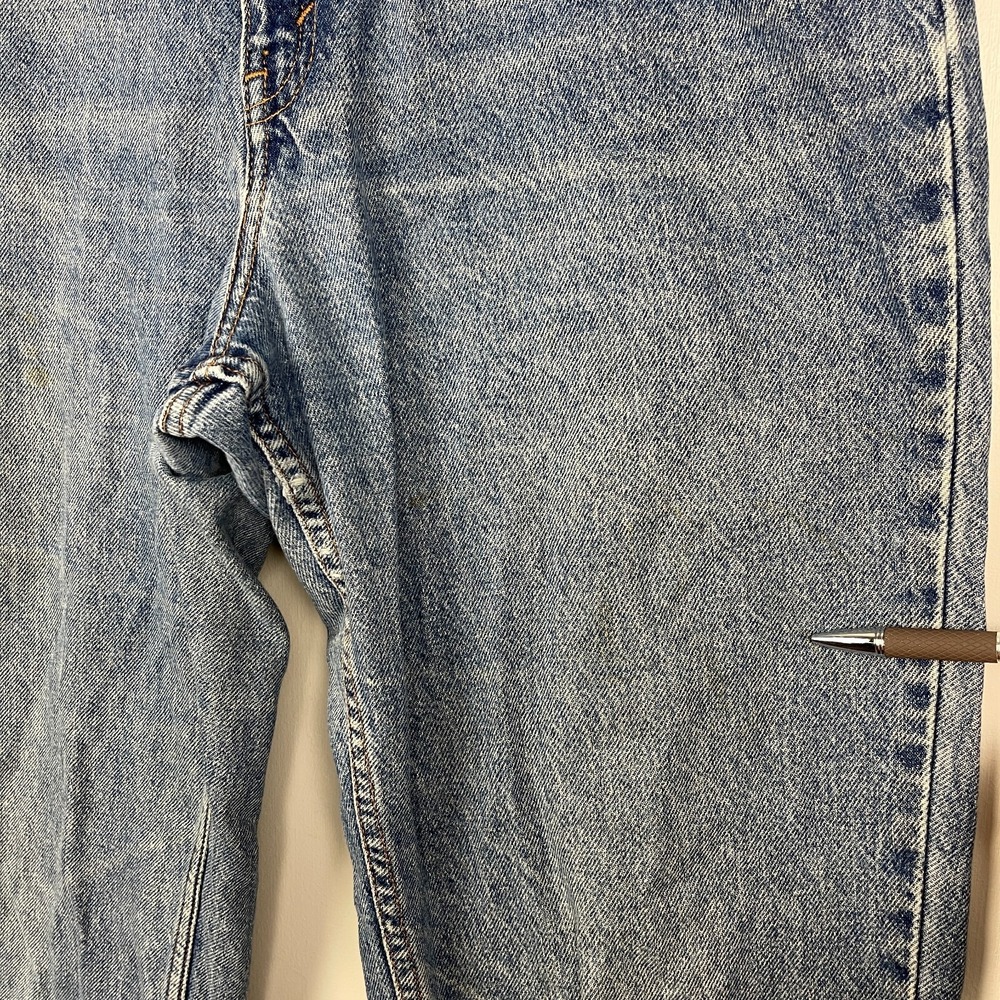 VTG Orange Tag Levis 951‎ Relaxed Tapered Womens 12 Long Denim Blue Jeans *Read - Picture 8 of 11